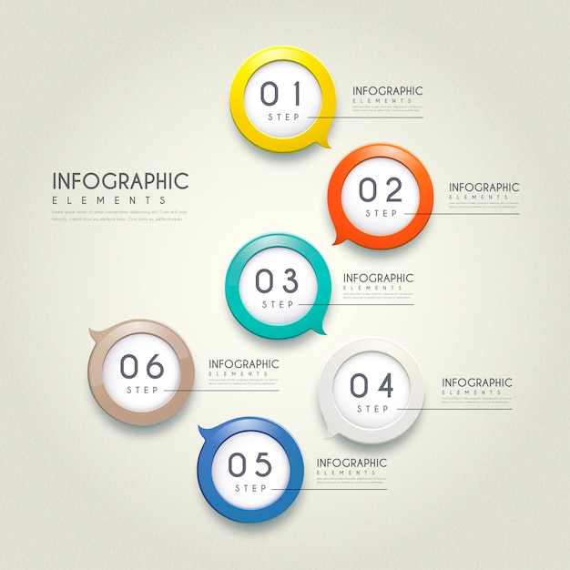 Diseño infográfico de simplicidad con elementos de burbujas de discurso.