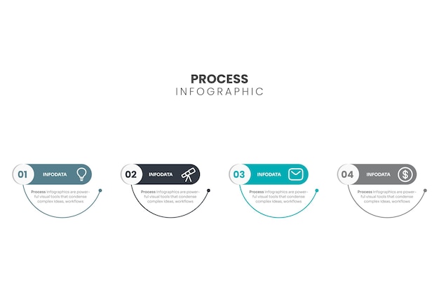 Diseño infográfico vectorial con iconos y 4 opciones o pasos Infografías para el concepto de negocio