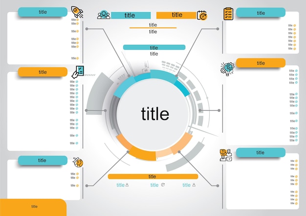 Vector diseño infográfico vectorial plano con iconos y fotos