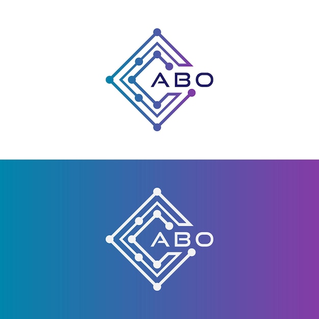 diseño inicial del logotipo de abo tech icono para la tecnología negocio de digital tech logotipo abo tech
