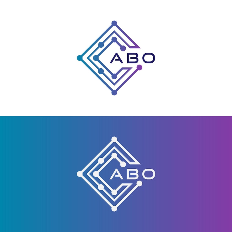 Vector diseño inicial del logotipo de abo tech icono para la tecnología negocio de digital tech logotipo abo tech