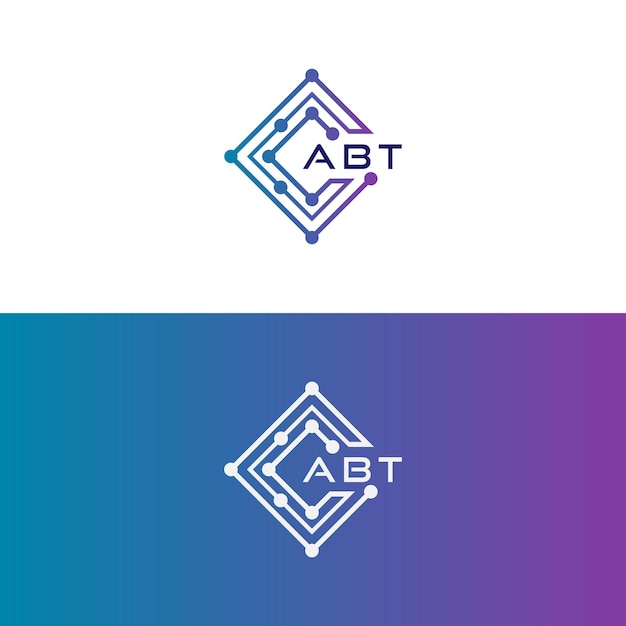 diseño inicial del logotipo de abt tech icono para tecnología negocio de tecnología digital abt tech logotipo