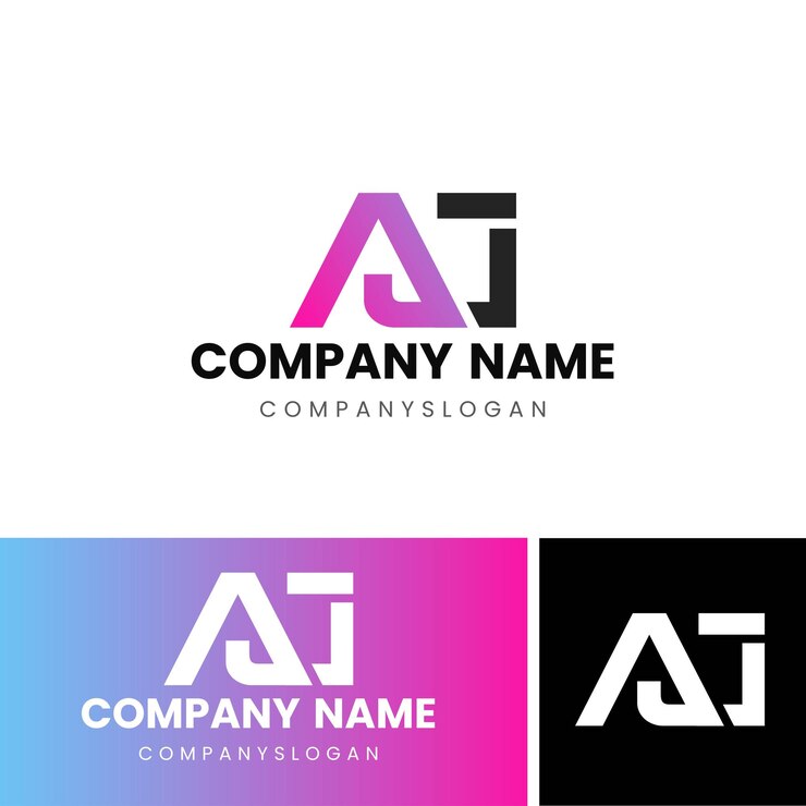 Vector diseño inicial del logotipo aj