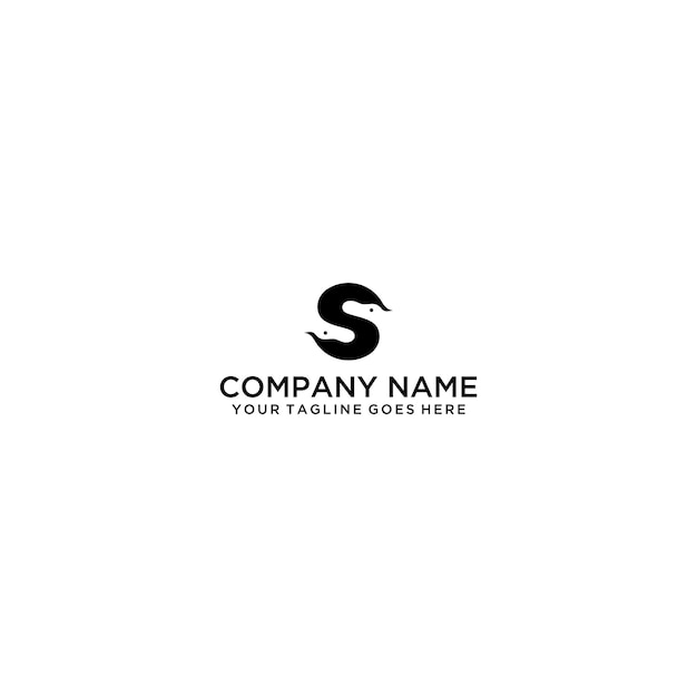 Diseño inicial del logotipo del cisne de la letra S. Ilustración vectorial de la letra inicial s para formar las alas