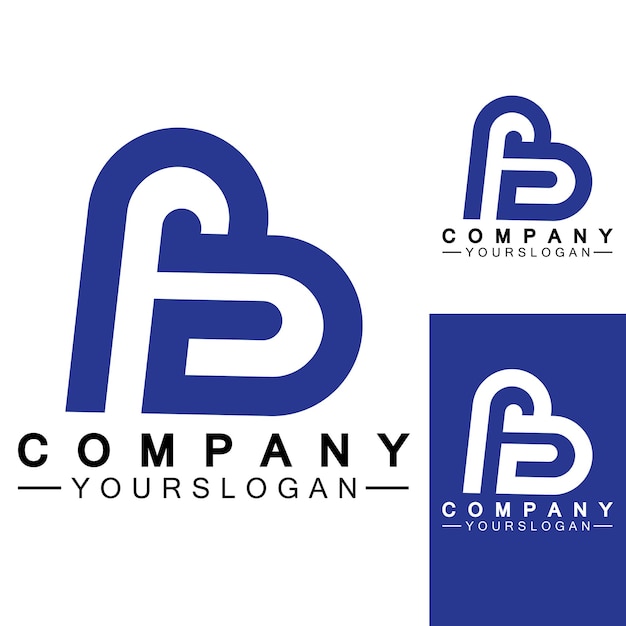 Diseño inicial del logotipo del corazón del amor de la letra B