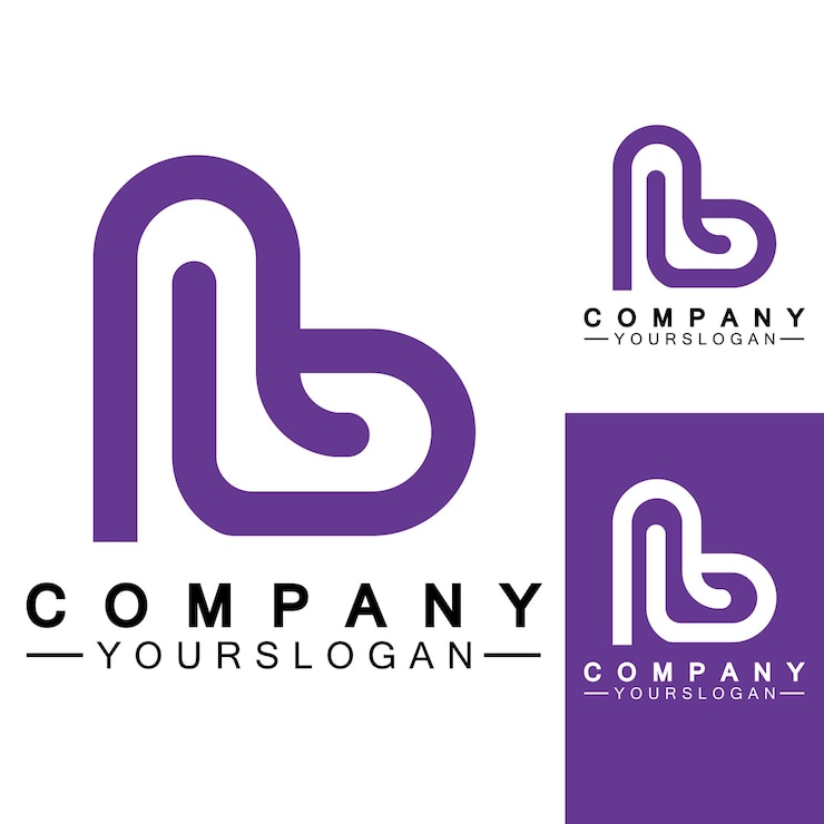 Vector diseño inicial del logotipo del corazón del amor de la letra b