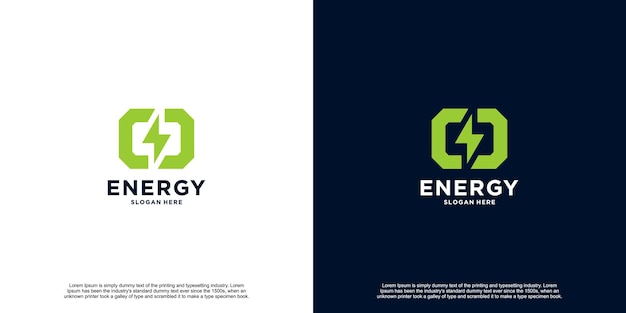 Vector diseño inicial del logotipo creative thunder energy