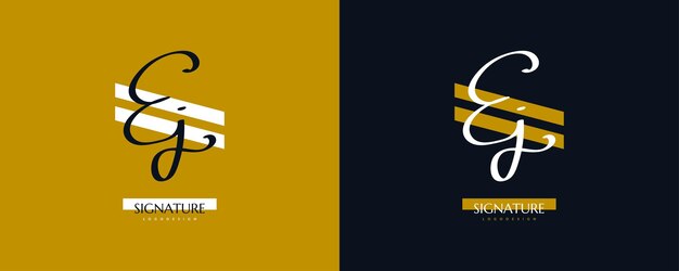 Diseño inicial del logotipo E y J con un estilo elegante y minimalista de escritura a mano Logotipo o símbolo de la firma EJ para boutique de joyería de moda nupcial e identidad comercial