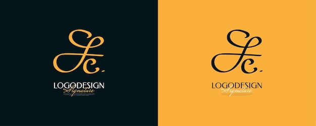 Diseño inicial del logotipo f y c con elegante y minimalista estilo de escritura a mano logotipo o símbolo de la firma fc para boutique de joyería de moda de boda e identidad comercial