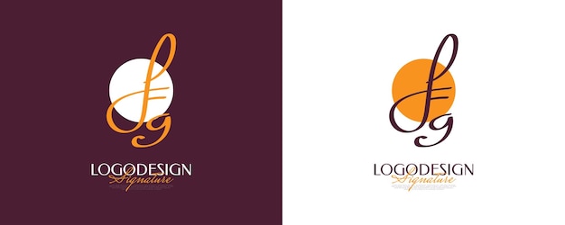 Diseño inicial del logotipo f y g con estilo de escritura elegante y minimalista logotipo o símbolo de la firma fg para boutique de joyería de moda nupcial e identidad comercial