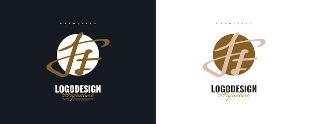 Diseño inicial del logotipo F y T en estilo de escritura elegante y minimalista Logotipo o símbolo de la firma FT para boutique de joyería de moda nupcial e identidad comercial