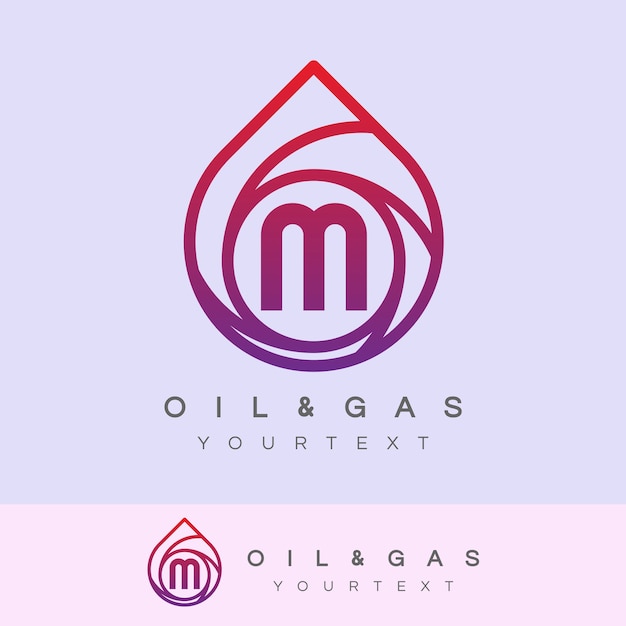 diseño inicial del logotipo de letra M de petróleo y gas