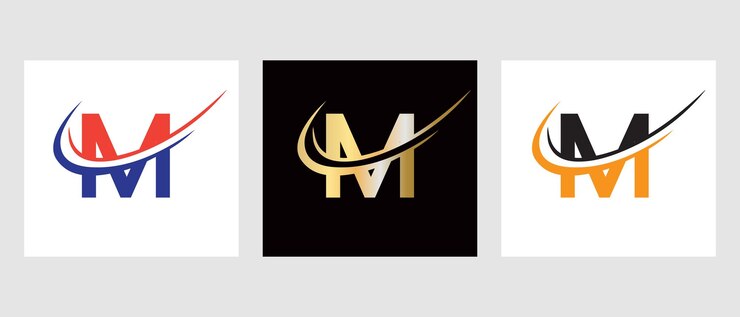Vector diseño inicial del logotipo de la letra m. plantilla de vector de logotipo monograma m