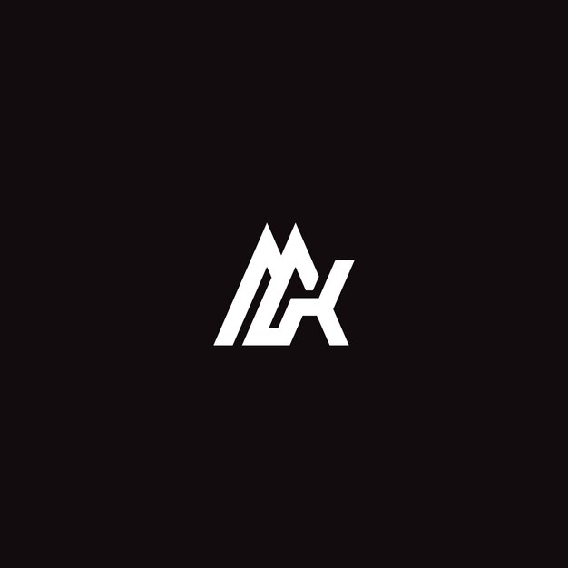 Diseño inicial del logotipo de la letra MK KM con estilo mínimo moderno