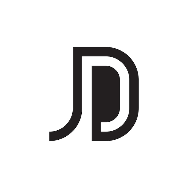El diseño inicial del logotipo de la letra monograma JDJD
