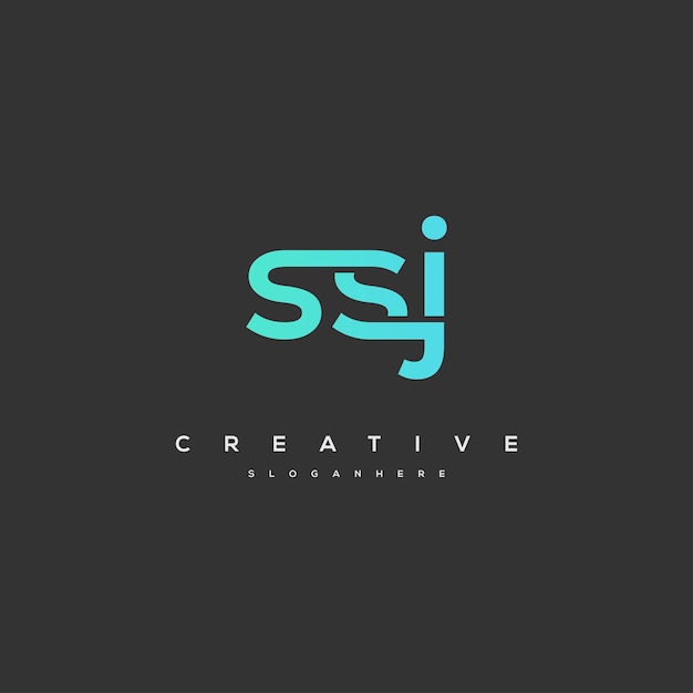Diseño inicial del logotipo de la letra SSJ Concepto vectorial simple Ilustración de la plantilla del logotipo SSJ