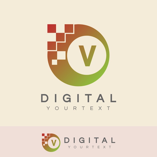 Diseño inicial del logotipo letra v digital