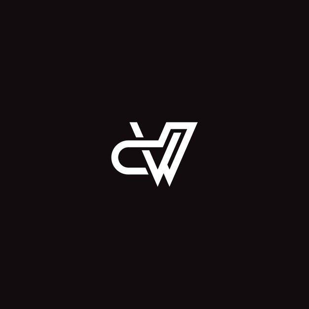 Diseño inicial del logotipo de la letra WD DW con estilo minimalista moderno