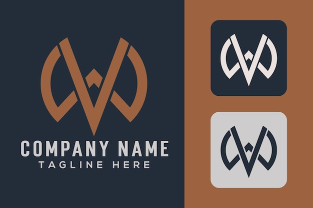 Diseño inicial del logotipo de la letra wv.