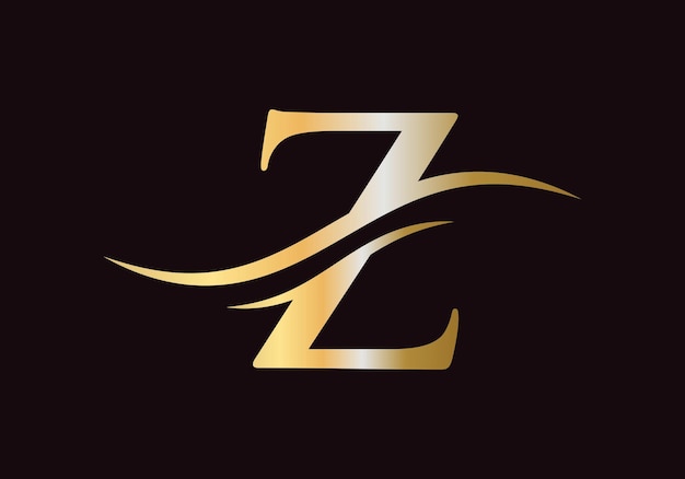 Diseño inicial del logotipo de la letra z. signo de logotipo de letra z de lujo