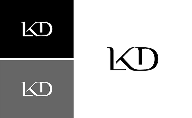 diseño inicial del logotipo de lujo de LKD con un concepto simple