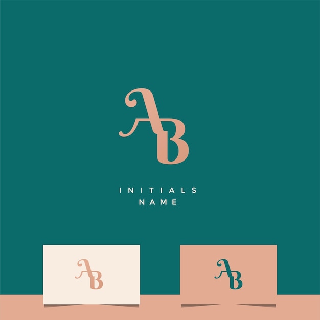 Diseño inicial del logotipo del monograma AB