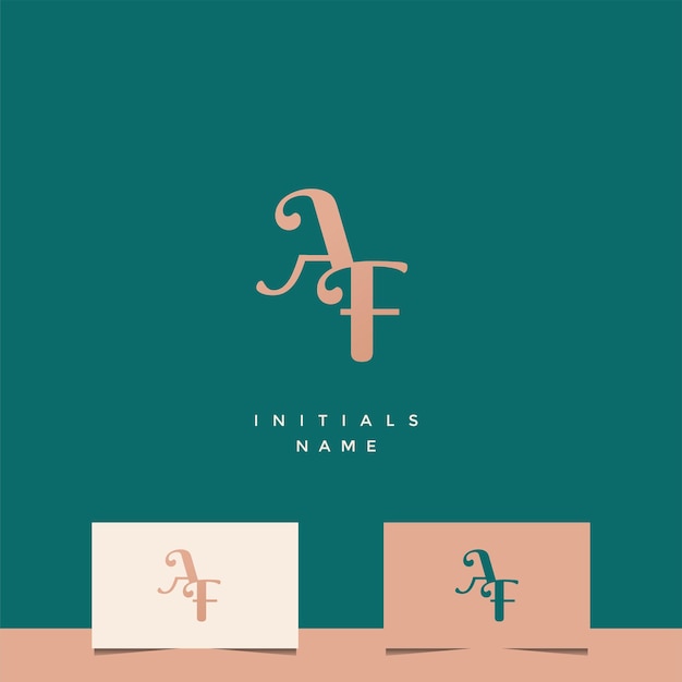 Diseño inicial del logotipo del monograma AF