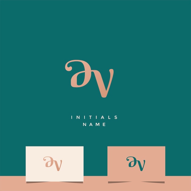 Diseño inicial del logotipo del monograma DV