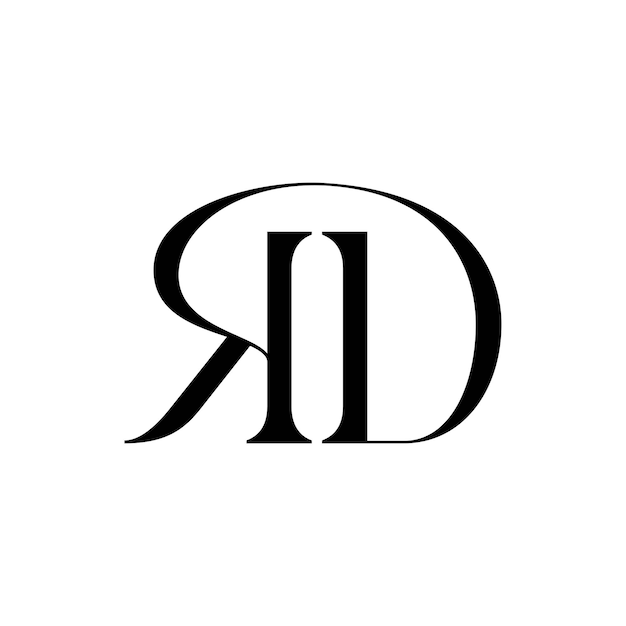Diseño inicial de logotipo de monograma de espacio negativo minimalista moderno y atemporal
