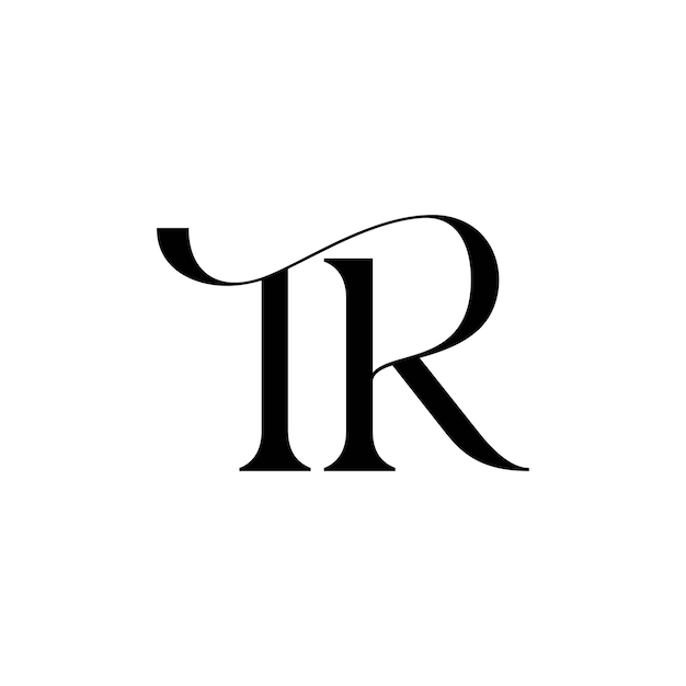 Diseño inicial de logotipo de monograma de espacio negativo minimalista moderno y atemporal