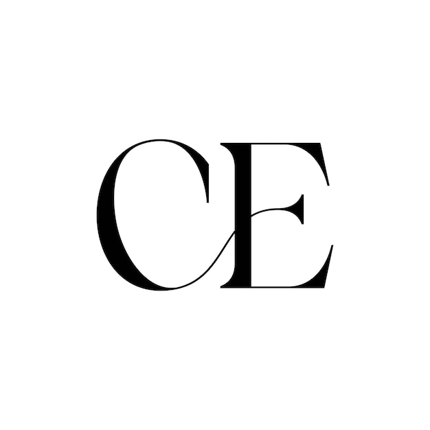 Diseño inicial de logotipo de monograma de espacio negativo minimalista moderno y atemporal