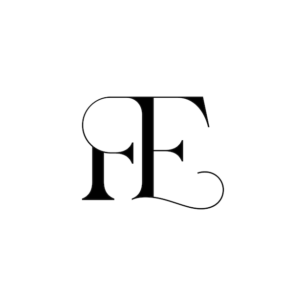 Diseño inicial de logotipo de monograma de espacio negativo minimalista moderno y atemporal