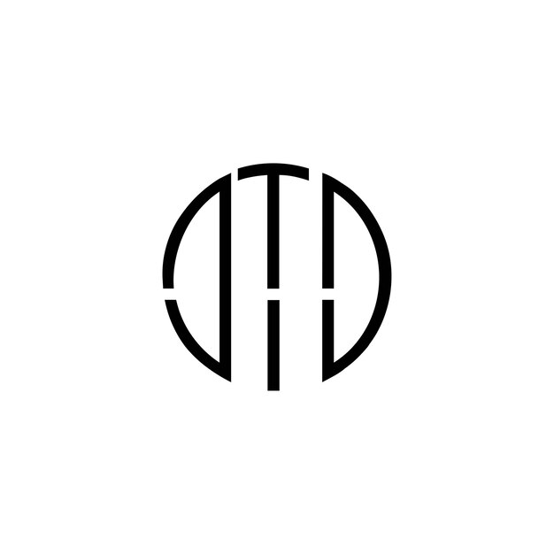 Diseño inicial de logotipo de monograma de espacio negativo minimalista moderno y atemporal