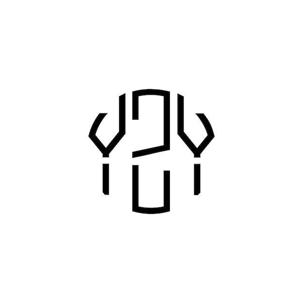 Diseño inicial de logotipo de monograma de espacio negativo minimalista moderno y atemporal