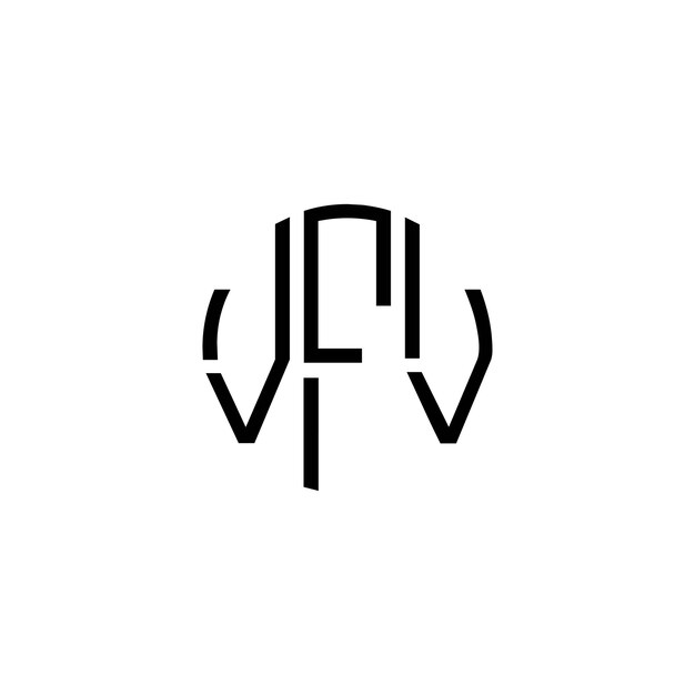 Diseño inicial de logotipo de monograma de espacio negativo minimalista moderno y atemporal