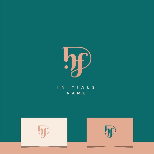 Diseño inicial del logotipo del monograma HF
