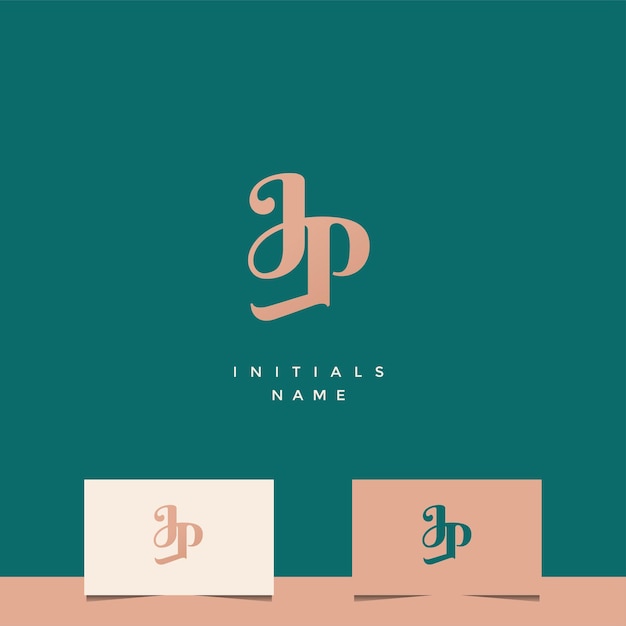 Diseño inicial del logotipo del monograma JP