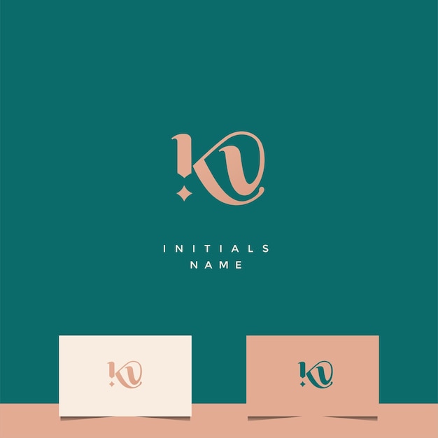 Diseño inicial del logotipo del monograma KV