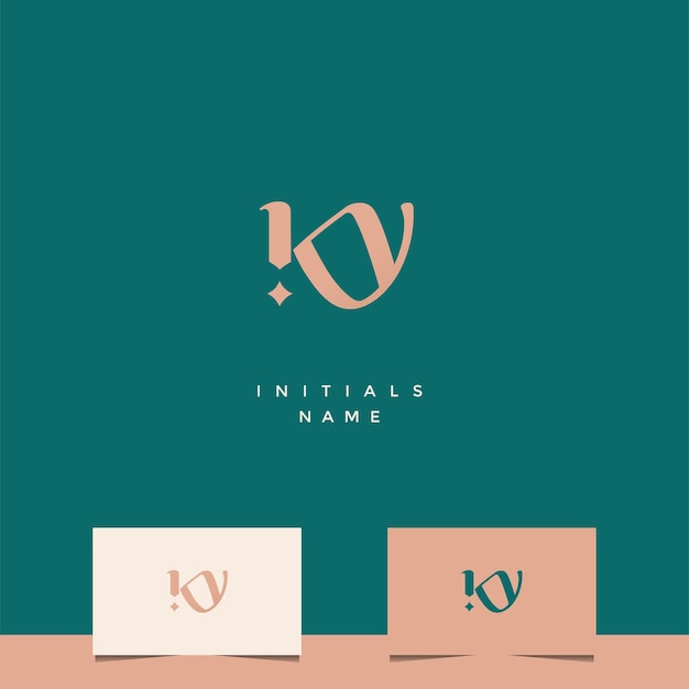 Vector diseño inicial del logotipo del monograma ky