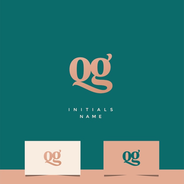 Diseño inicial del logotipo del monograma QG