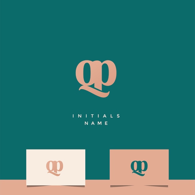Diseño inicial del logotipo del monograma QP