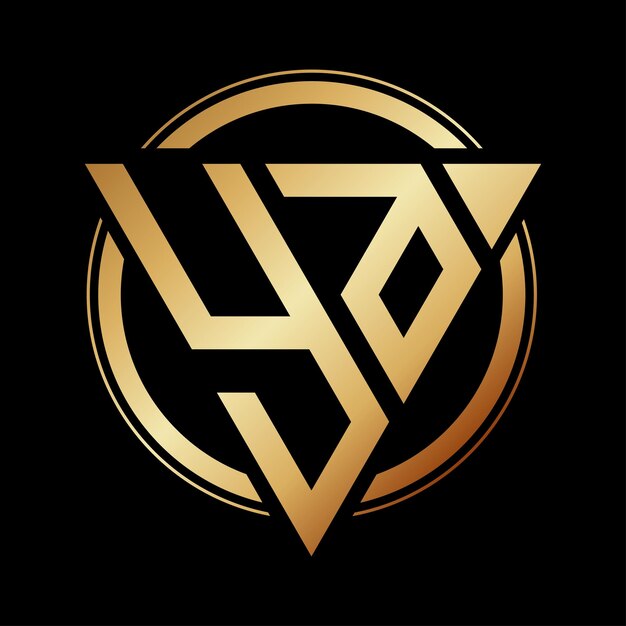 Diseño inicial del logotipo triángulo alfabético YA