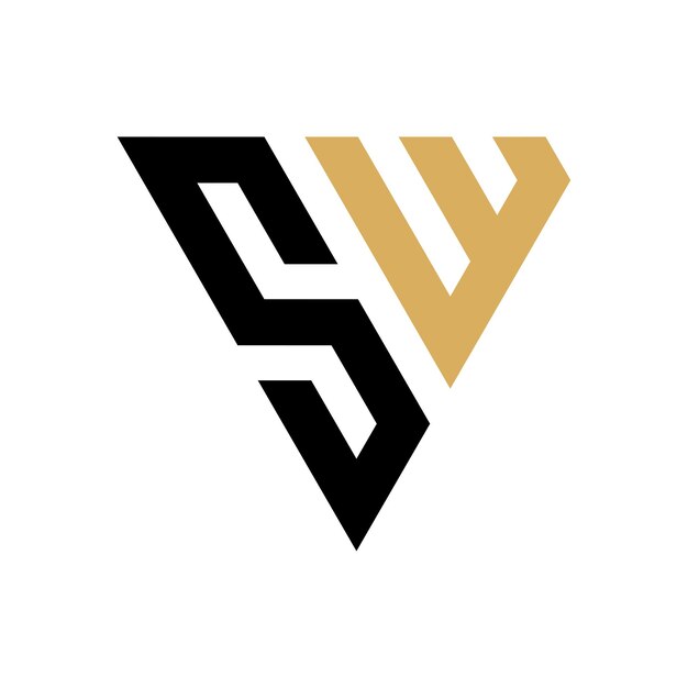 Diseño inicial del logotipo del triángulo SW