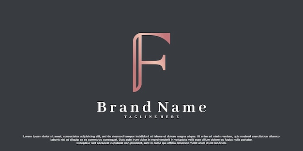 Diseño inicial del logotipo de la última f con concepto creativo Vector Premium