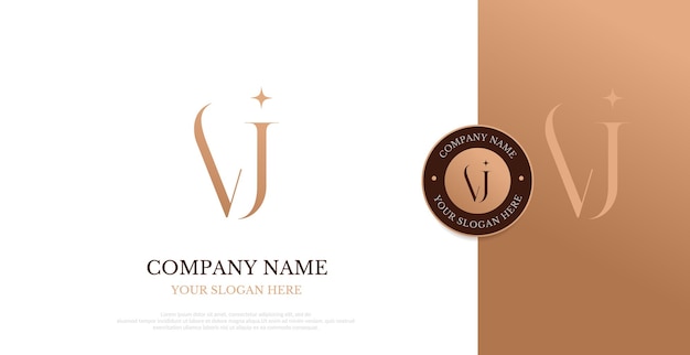 Diseño inicial del logotipo de VJ Vector Elegant