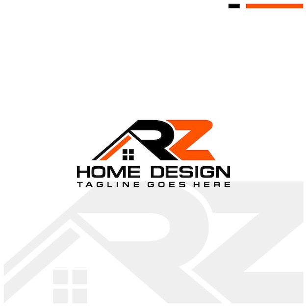diseño inicial del vector del logotipo de RZ home o real estate