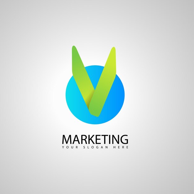 Diseño de inicio de dirección de marketing digital de plantilla de vector de logotipo de empresa de marketing moderno