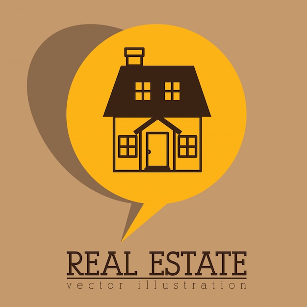 Diseño inmobiliario sobre fondo beige ilustración vectorial