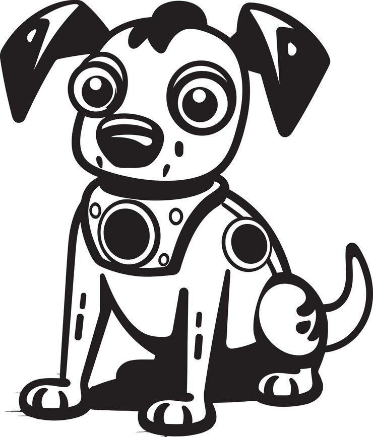 Vector diseño innovador de logotipo de vector de perro robótico para robótica moderna y empresas digitales