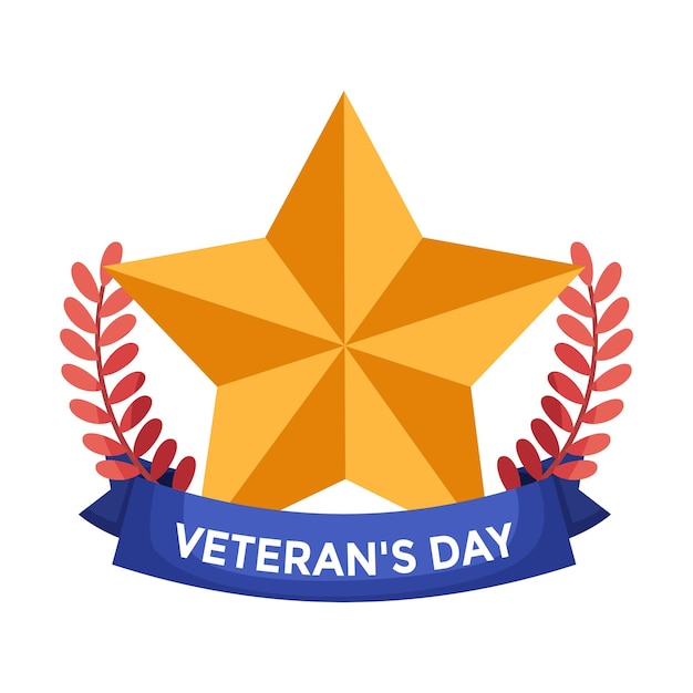 Diseño de la insignia del día de los veteranos de ee. uu. el 11 de noviembre.